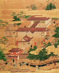 La vida y los pasatiempos de la corte japonesa, Escuela Tosa, Periodo Edo, c.1800 (de una serie)